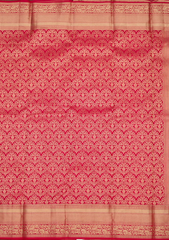 Rani Pink Zariwork (Gold) Silk Silk Saree