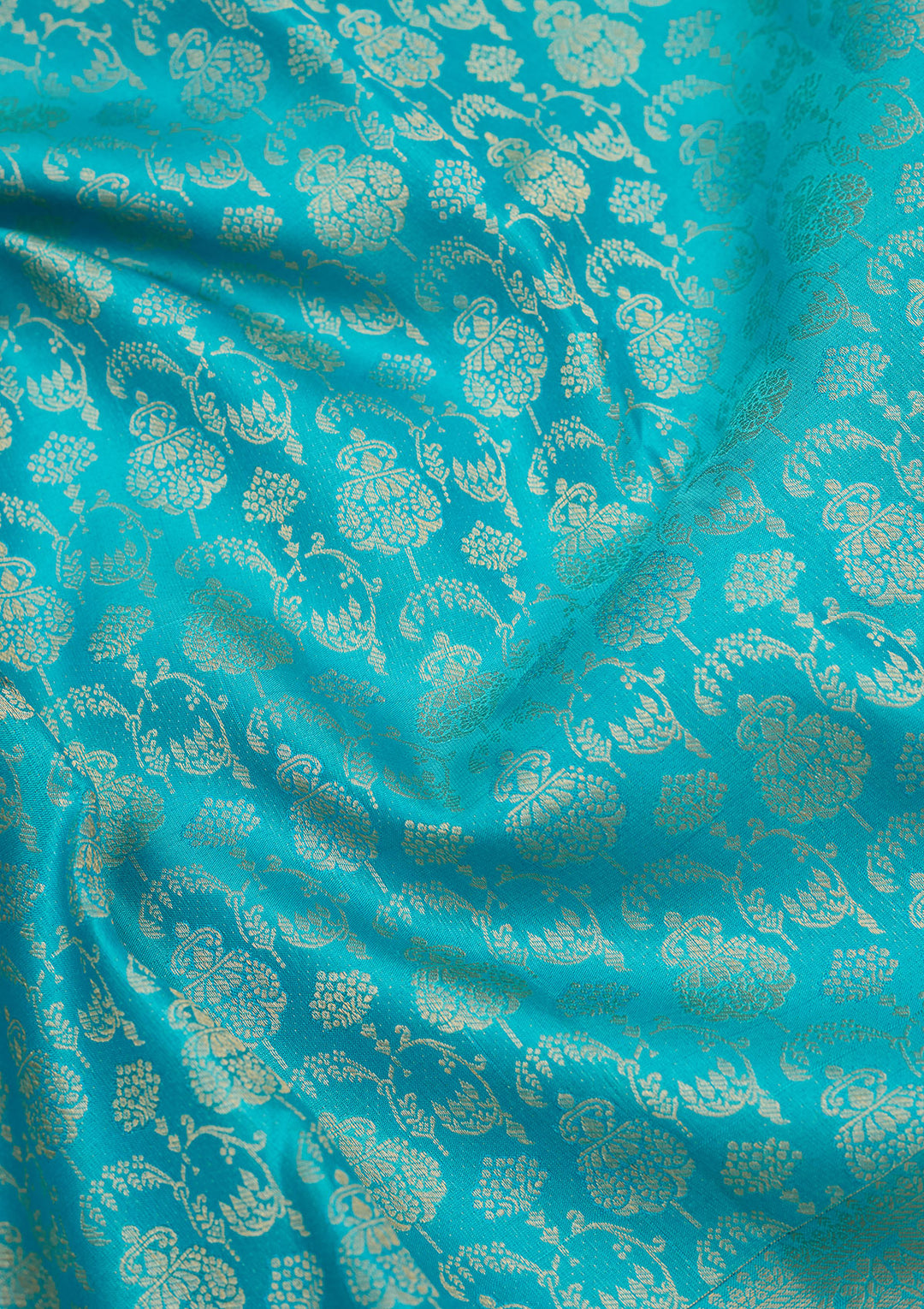 Blue Zariwork (Gold) Silk Saree