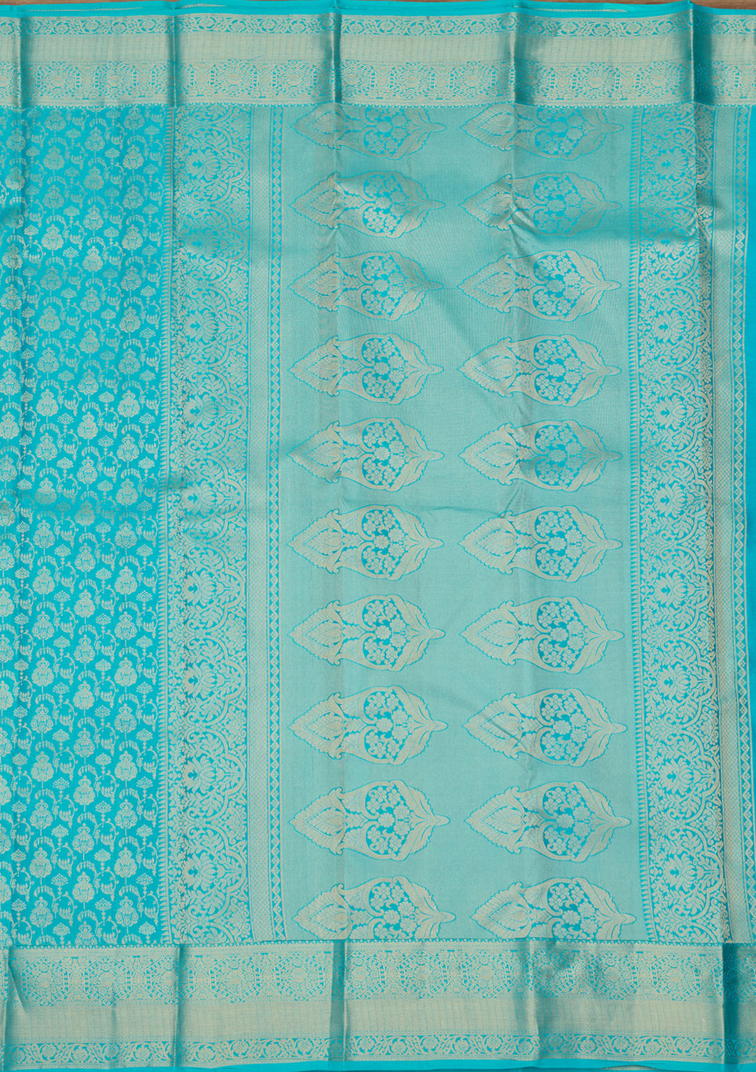 Blue Zariwork (Gold) Silk Saree