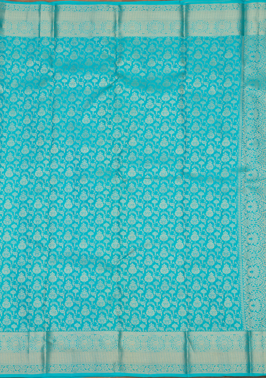 Blue Zariwork (Gold) Silk Saree