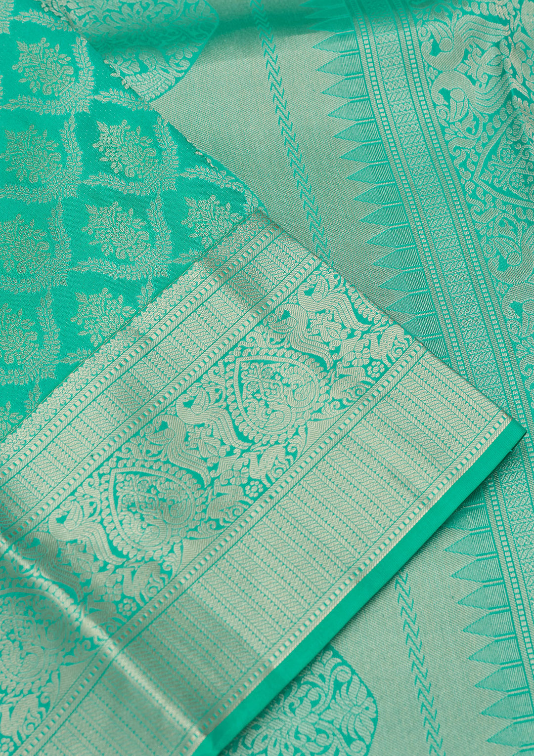 Sky Blue Zariwork (Gold) Silk Silk Saree