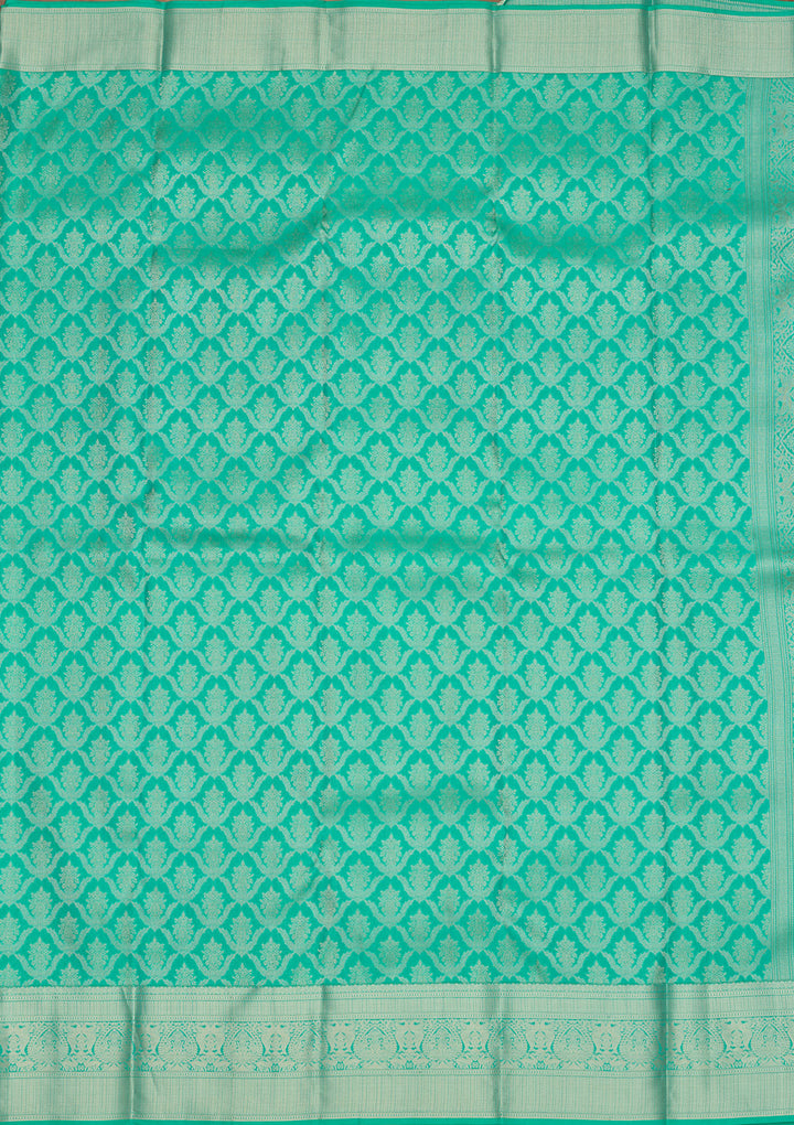 Sky Blue Zariwork (Gold) Silk Silk Saree