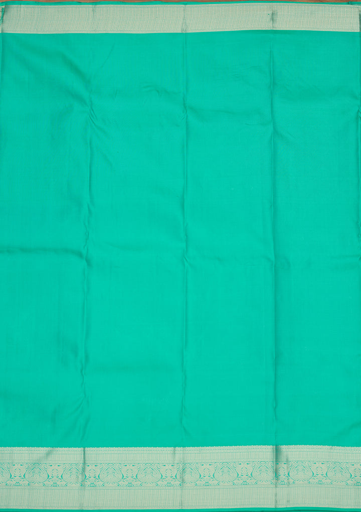 Sky Blue Zariwork (Gold) Silk Silk Saree