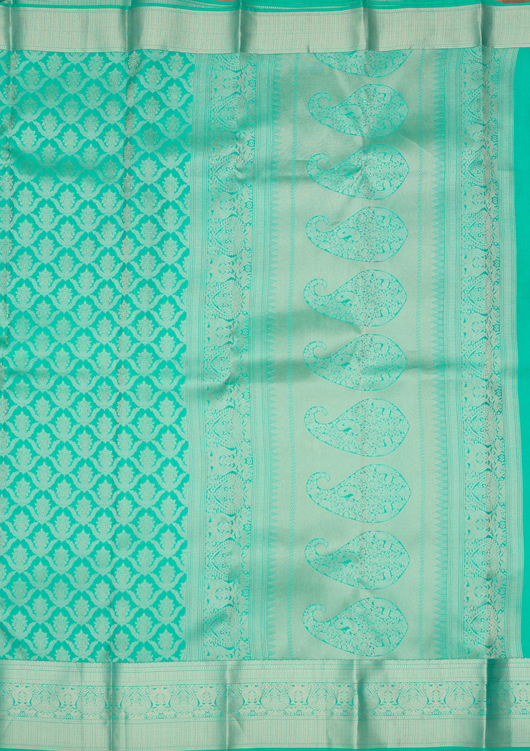 Sky Blue Zariwork (Gold) Silk Silk Saree
