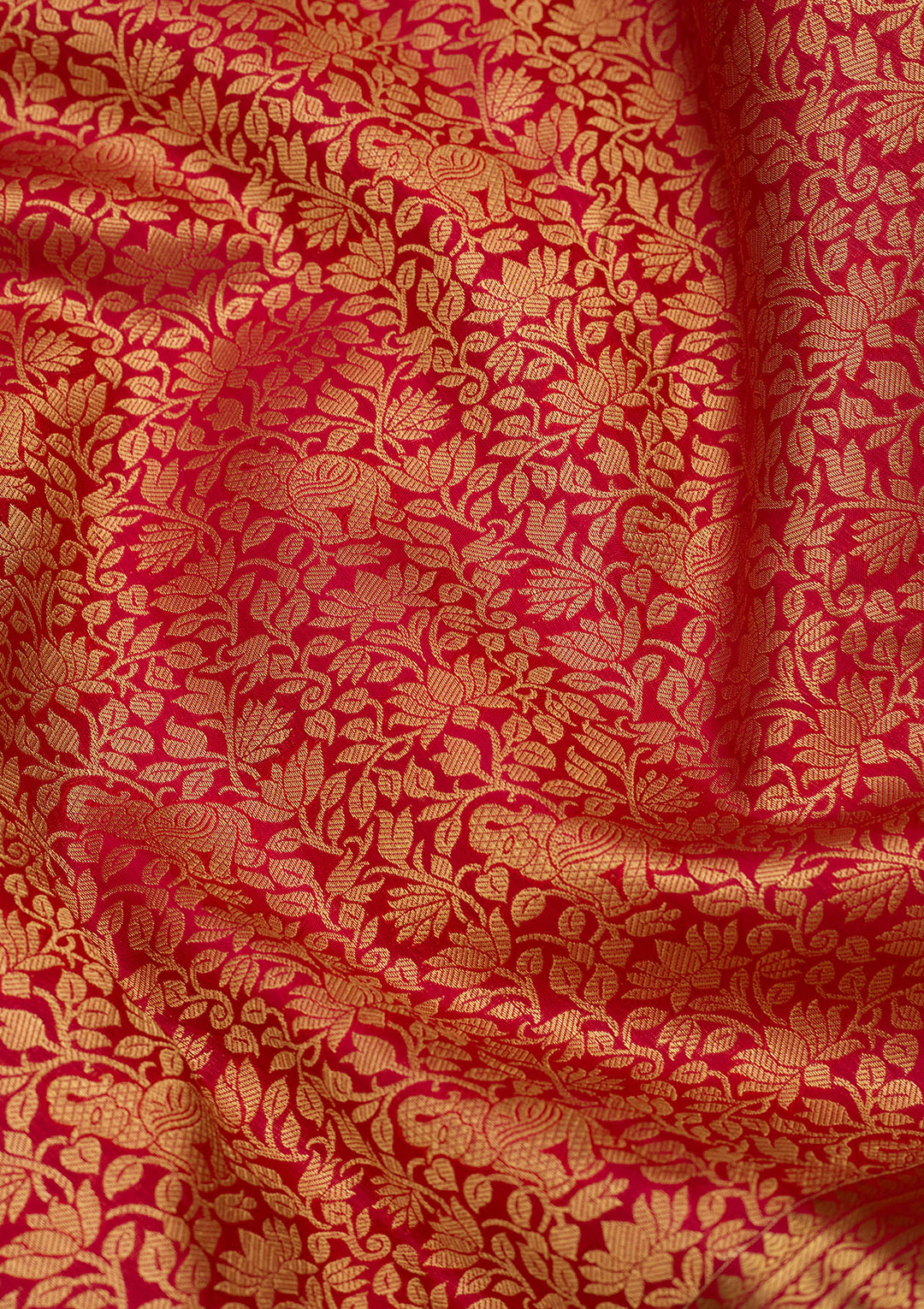 Rani Pink Zariwork (Gold) Silk Silk Saree