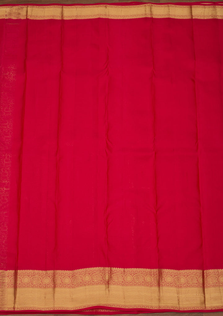 Rani Pink Zariwork (Gold) Silk Silk Saree