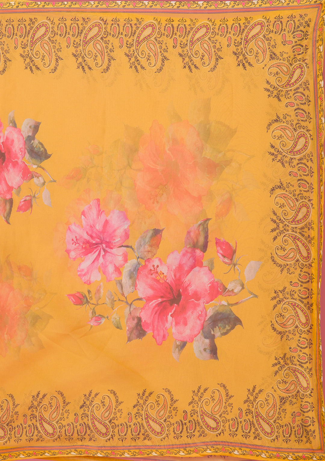 Mustard Threadwork Art Silk Readymade Salwar Suit