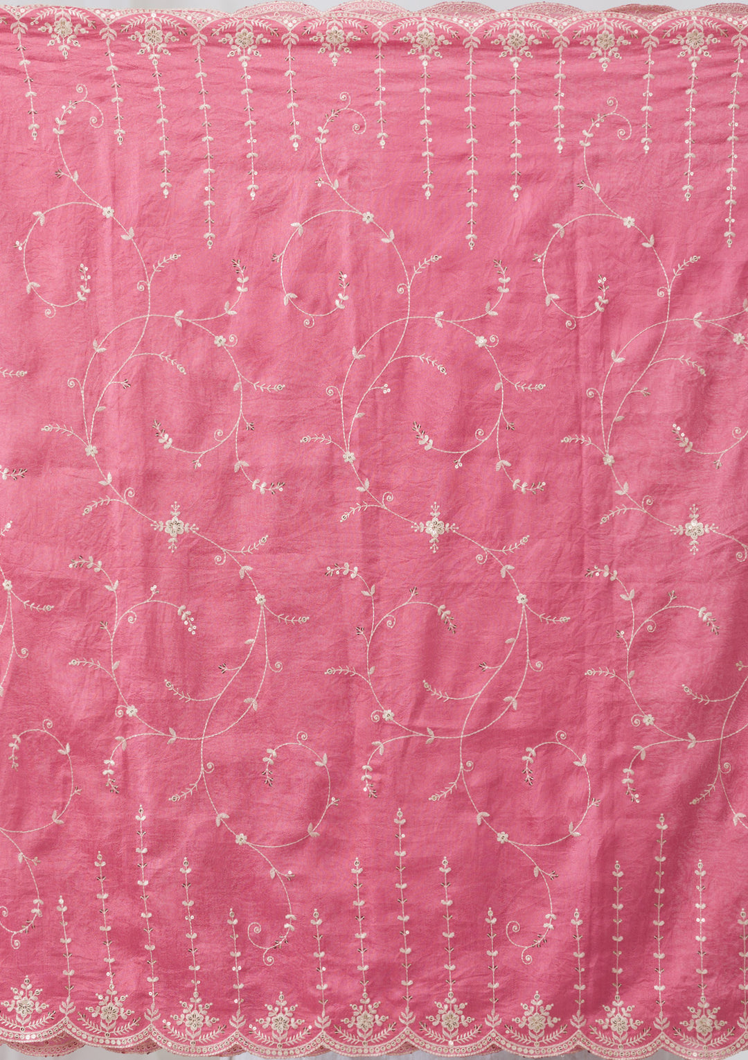 Onion Pink Sequins Raw Silk Readymade Salwar Suit