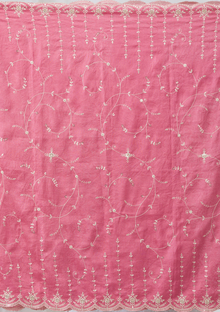 Onion Pink Sequins Raw Silk Readymade Salwar Suit