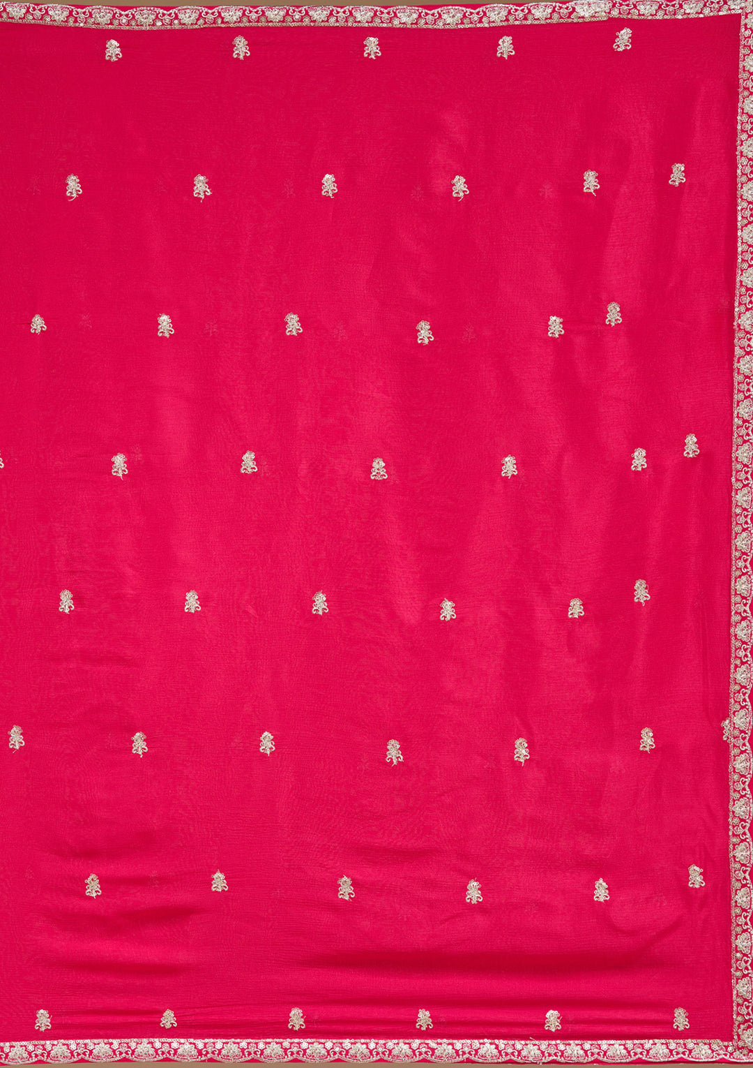 Rani Pink Zariwork (Gold) Chinon Readymade Salwar Suit