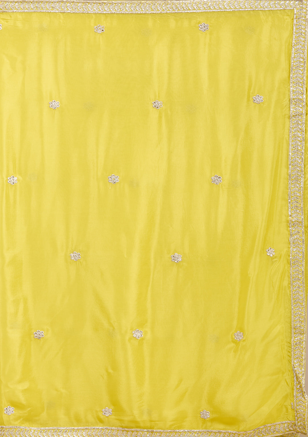 Lemon Yellow Sequins Soft Raw Silk Readymade Salwar Suit