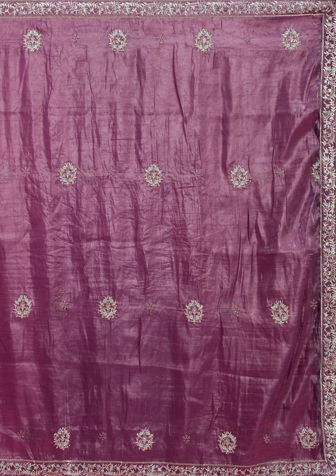 Mauve Zariwork (Gold) Organza Readymade salwar suit