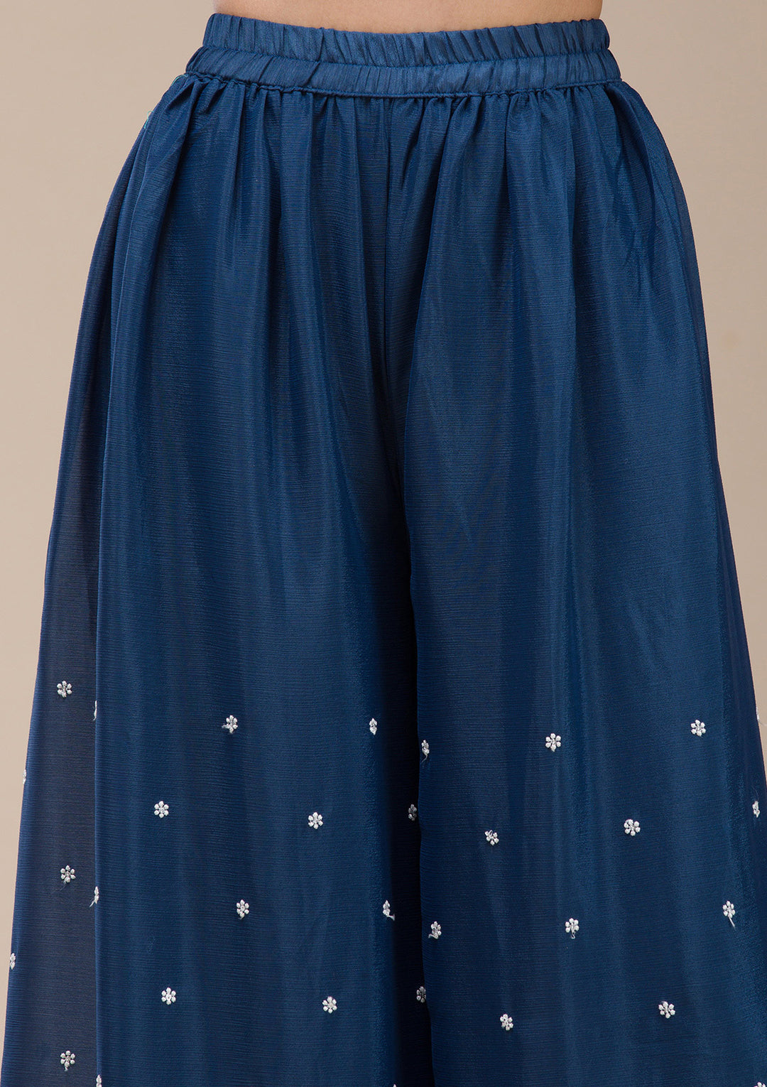 Navy Blue Threadwork Chinon Readymade salwar suit