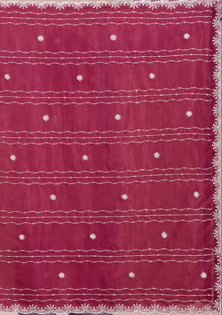 Wine Threadwork Chinon Readymade salwar suit