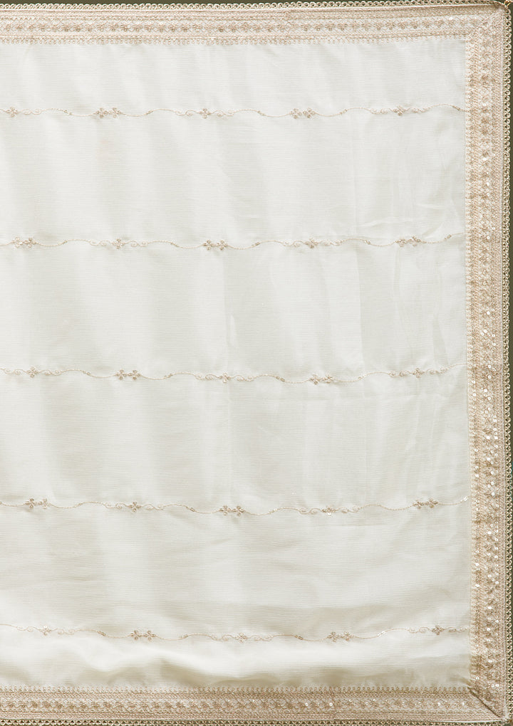 Off White Cording Dola Silk Readymade salwar suit