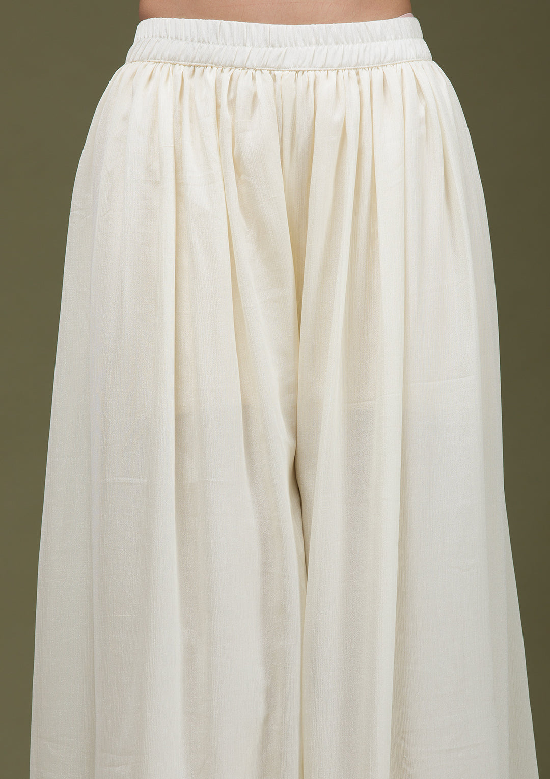 Off White Cording Dola Silk Readymade salwar suit