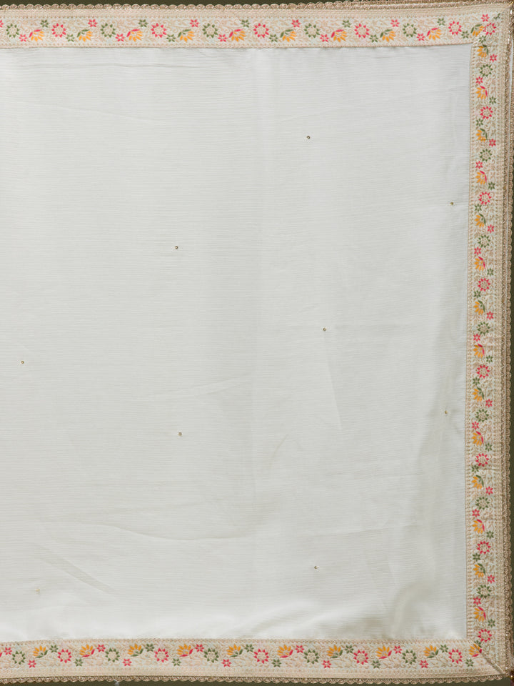 Off White Cording Dola Silk Readymade salwar suit