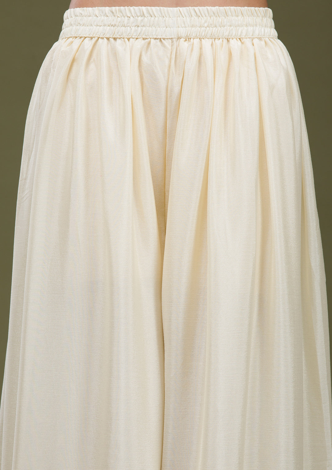 Beige Cording Chinon Readymade salwar suit