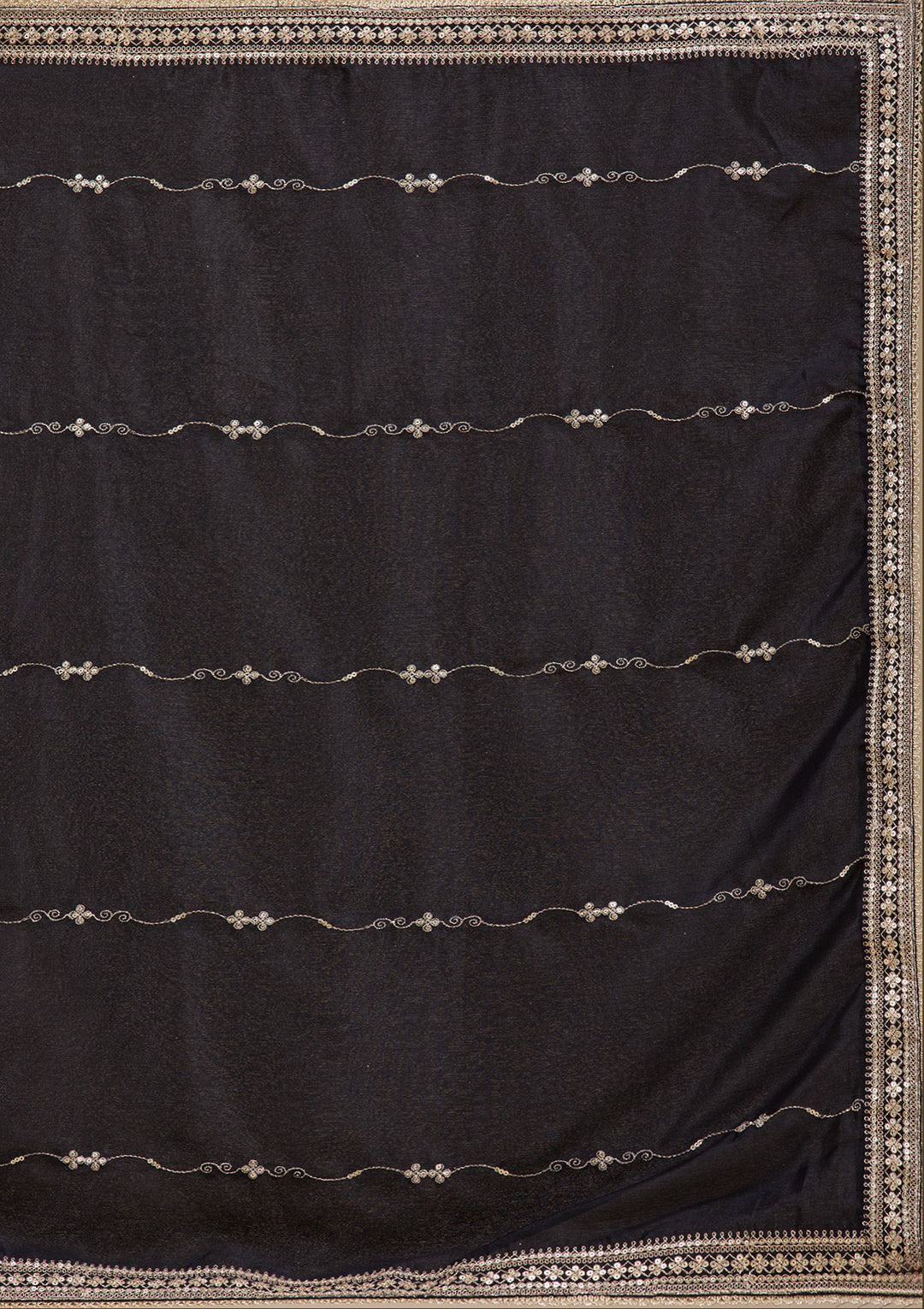 Black Cording Chinon Readymade salwar suit