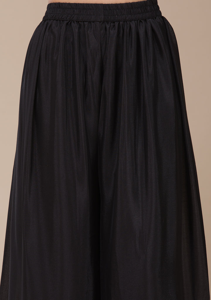 Black Cording Chinon Readymade salwar suit