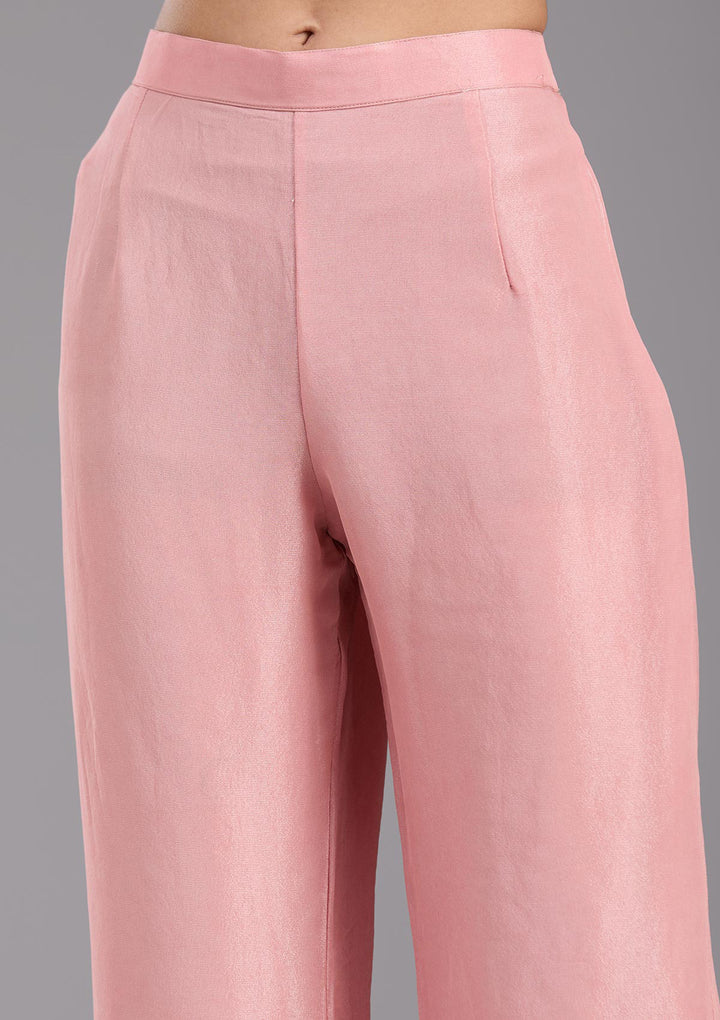 Pink Cutdana Tissue Readymade Salwar Suit