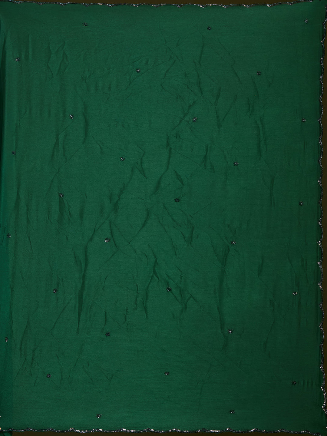 Bottle Green Sequins Satin Readymade Salwar Suit