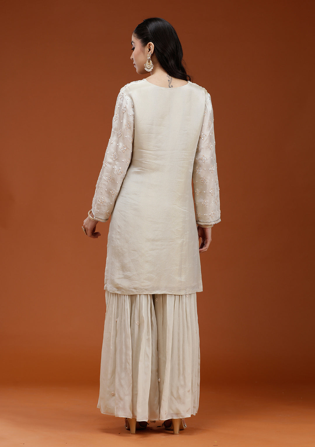 Pista Green Cutdana Tissue Readymade Salwar Suit