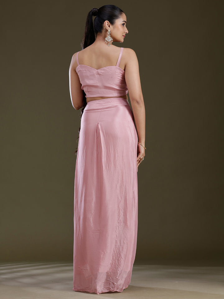 Pink Cutdana Tissue Readymade Salwar Suit