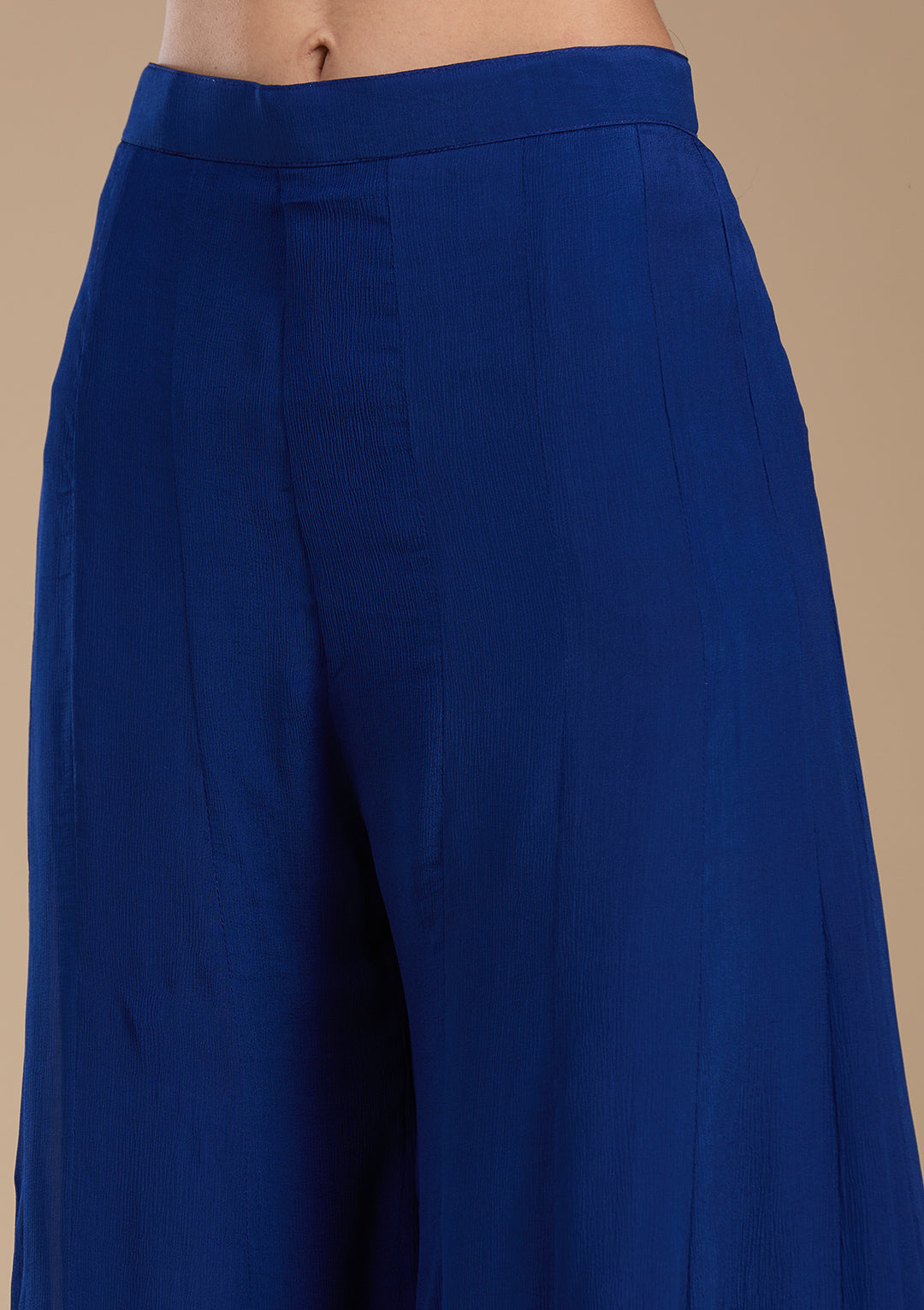 Navy Blue Sequins Soft Raw Silk Readymade Salwar Suit