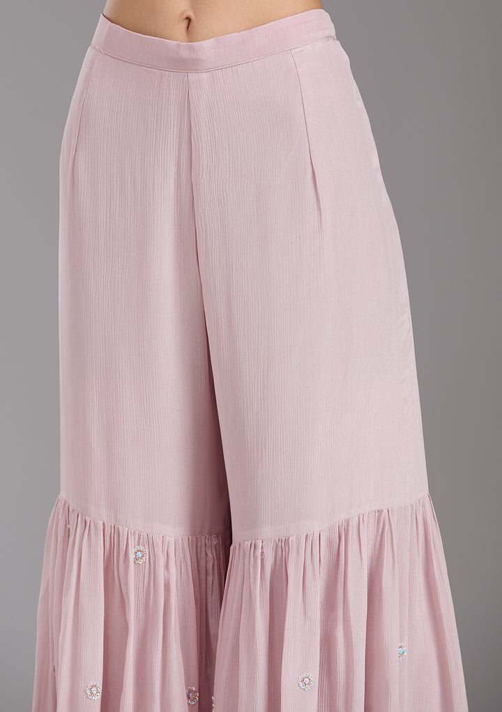 Pink Cutdana Tissue Readymade Salwar Suit