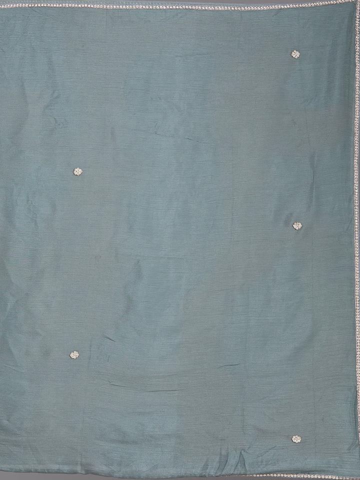 Mehandi Green Cutdana Tissue Readymade Salwar Suit