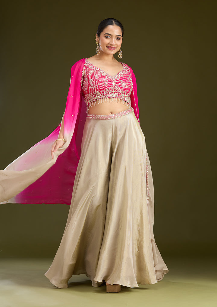 Pink Cutdana Georgette Readymade Salwar Suit