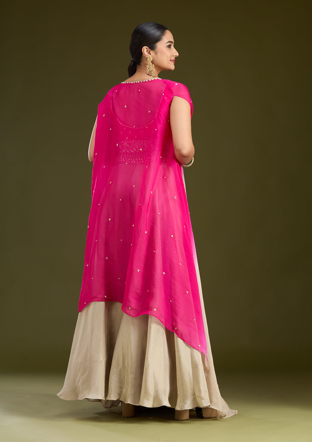 Pink Cutdana Georgette Readymade Salwar Suit