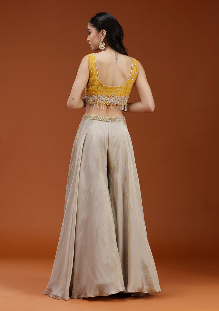 Yellow Cutdana Georgette Readymade Salwar Suit