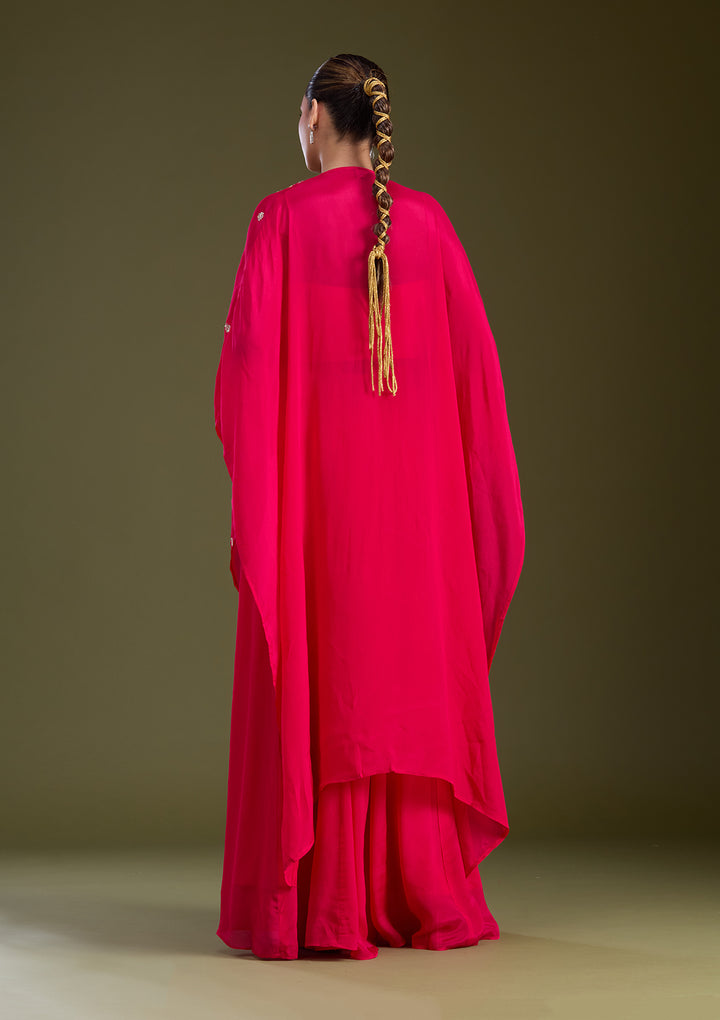 Rani Pink Cutdana Soft Raw Silk Readymade Salwar Suit