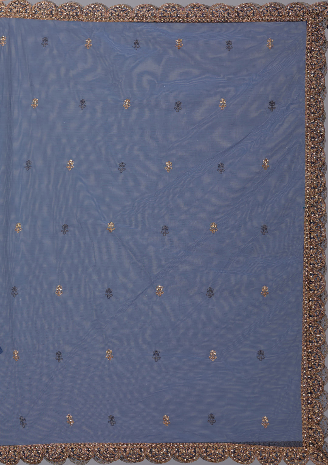 Navy Blue Stonework (Gold) Georgette Readymade Salwar Suit
