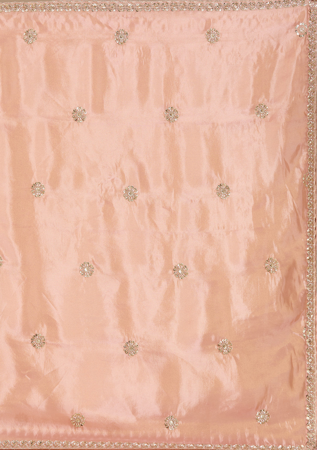 Peach Sequins Tissue Readymade Salwar Suit