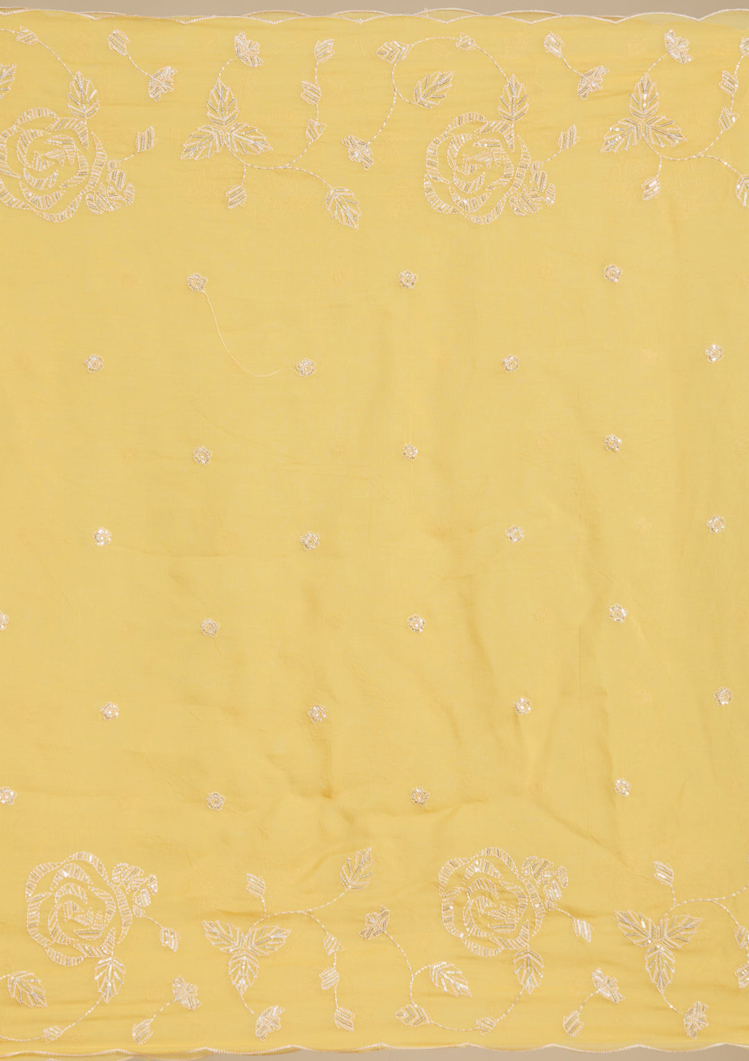 Mustard Yellow Zardozi (Gold) Organza Readymade Salwar Suit