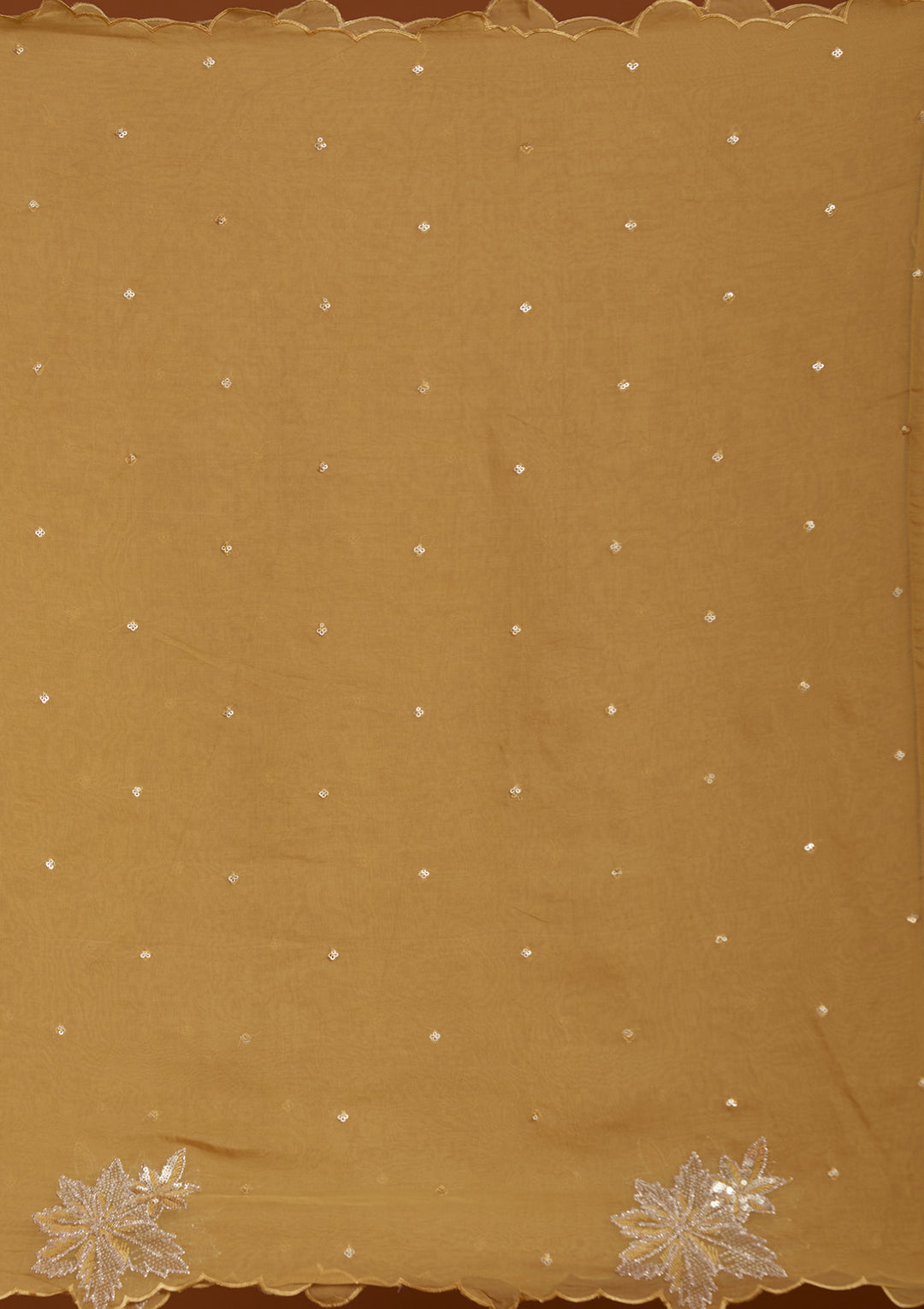 Mustard Yellow Zardozi (Gold) Organza Readymade Salwar Suit