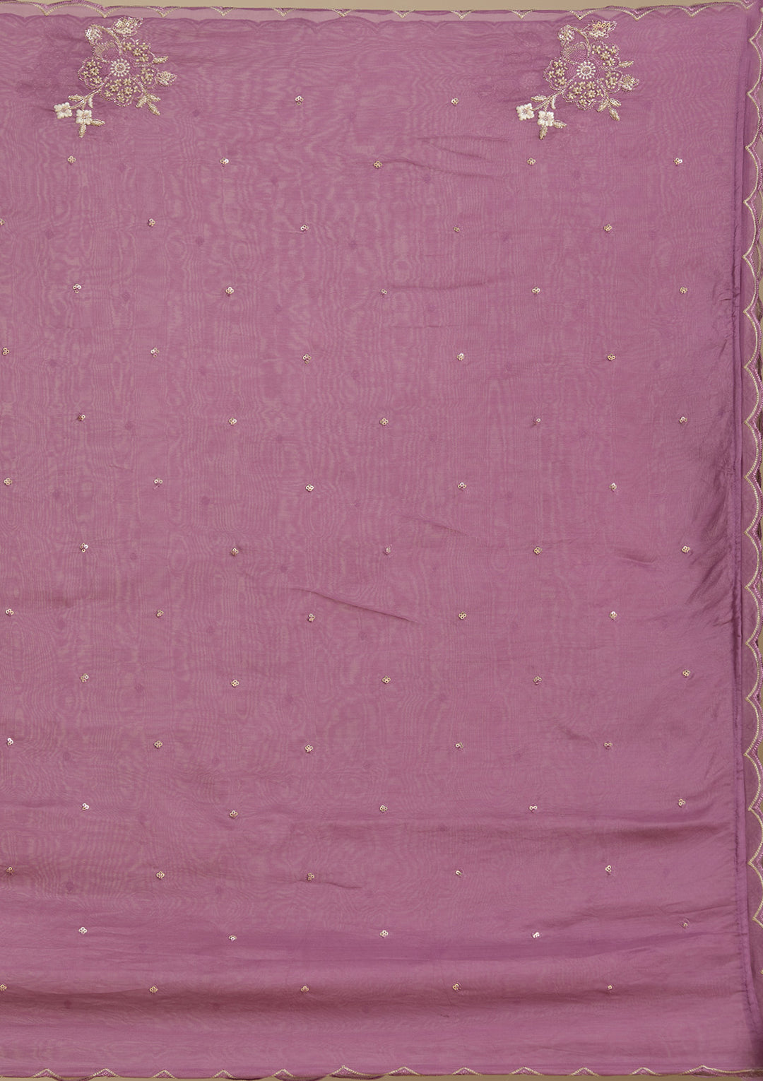 Purple Zardozi (Gold) Organza Readymade Salwar Suit