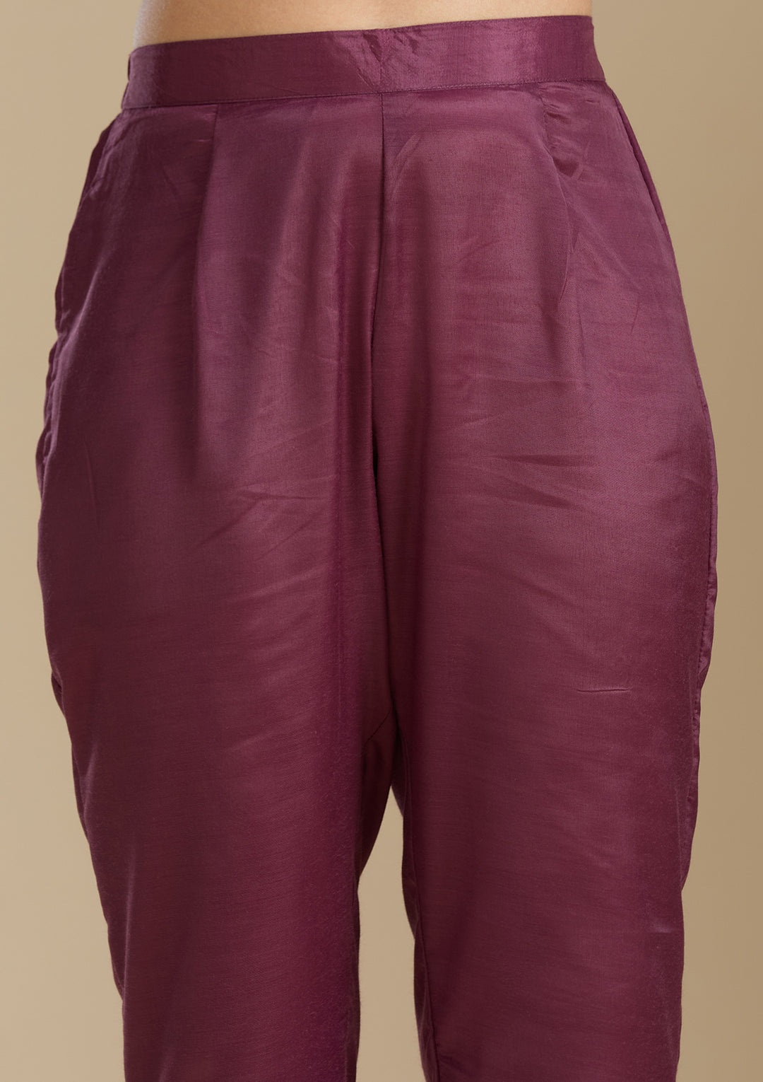 Purple Zardozi (Gold) Organza Readymade Salwar Suit