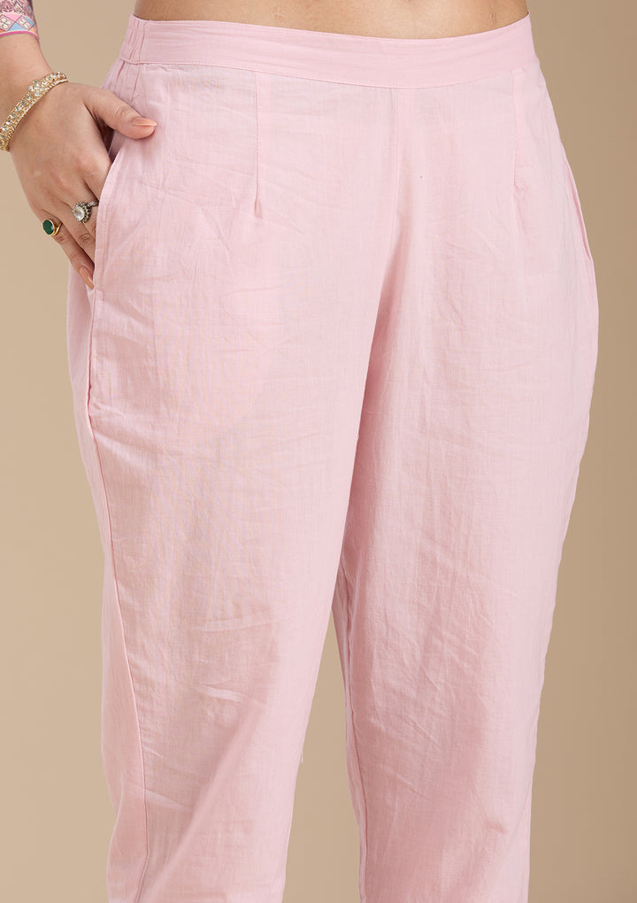 Lavender Printed Crepe Readymade Salwar Suit