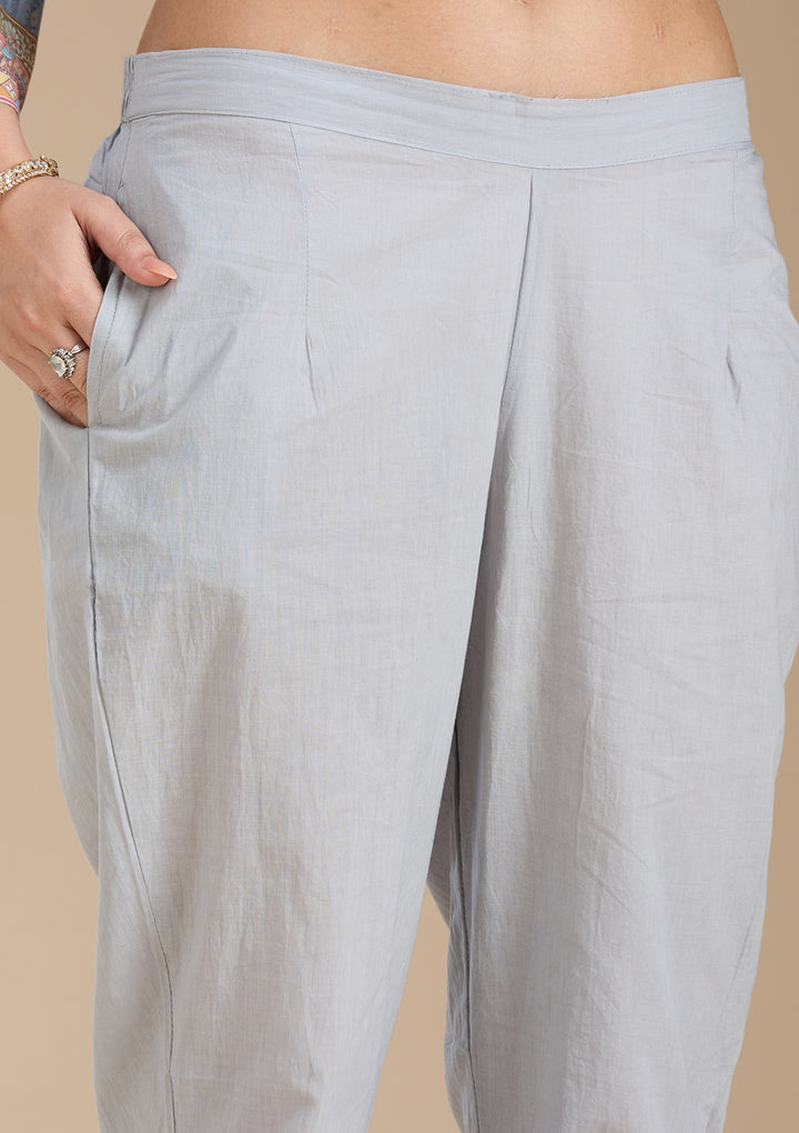 Sky Blue Printed Crepe Readymade Salwar Suit