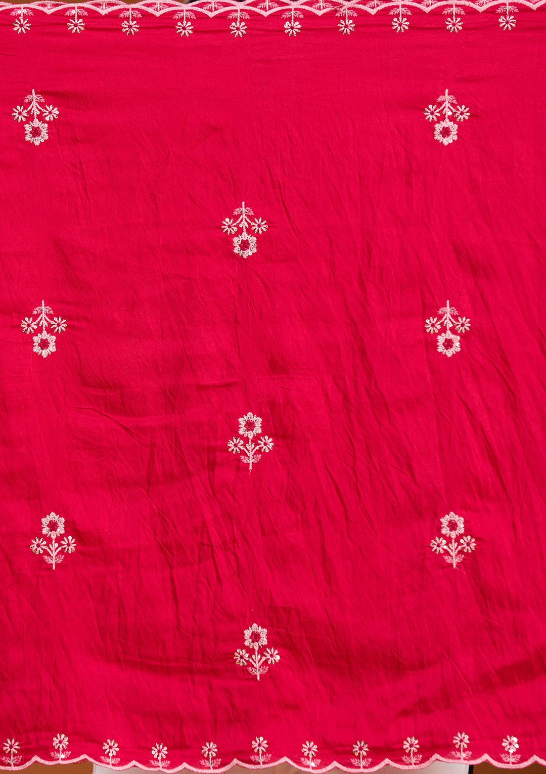 Rani Pink Cutdana Chanderi Readymade Salwar Suit