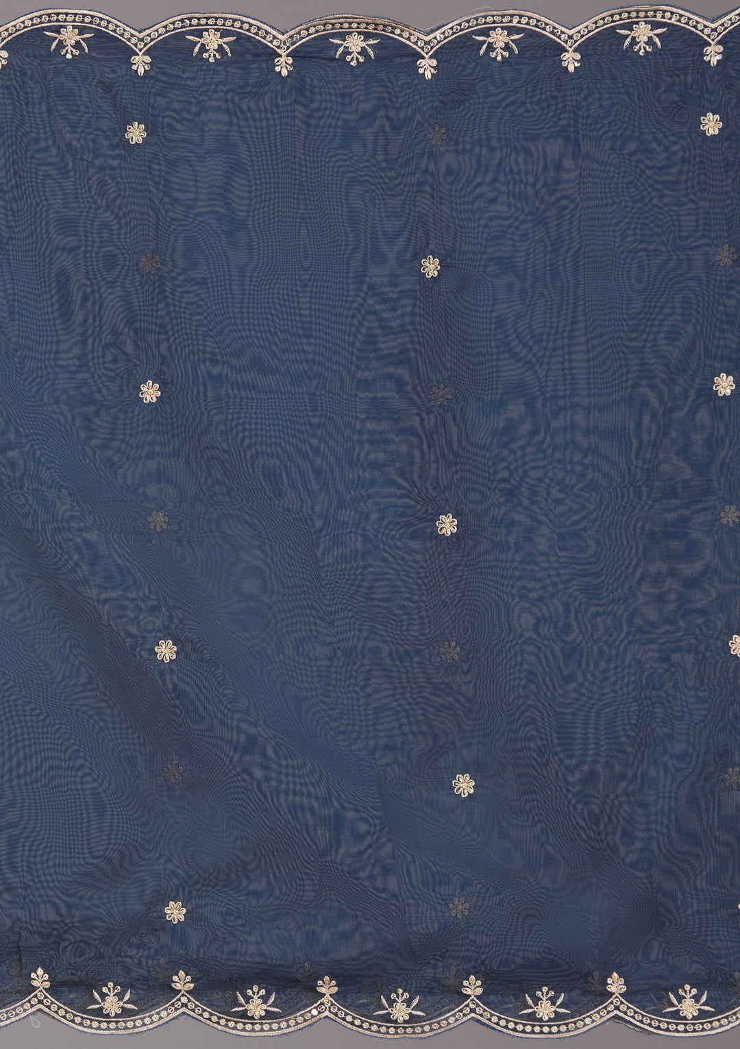 Navy Blue Zariwork (Gold) Organza Readymade Salwar Suit