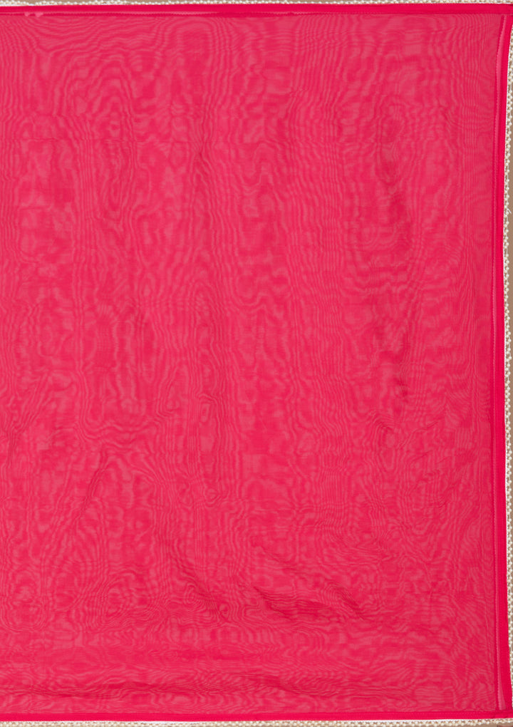 Rani Pink Threadwork Crepe Readymade Salwar Suit