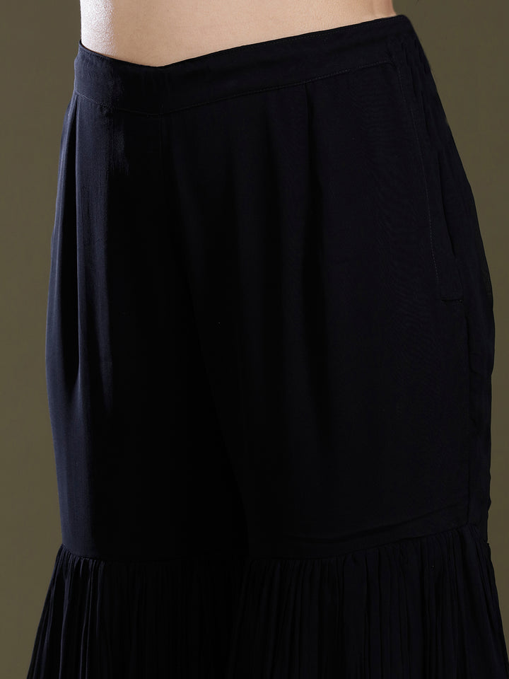 Black Zariwork Georgette Readymade Salwar Suit