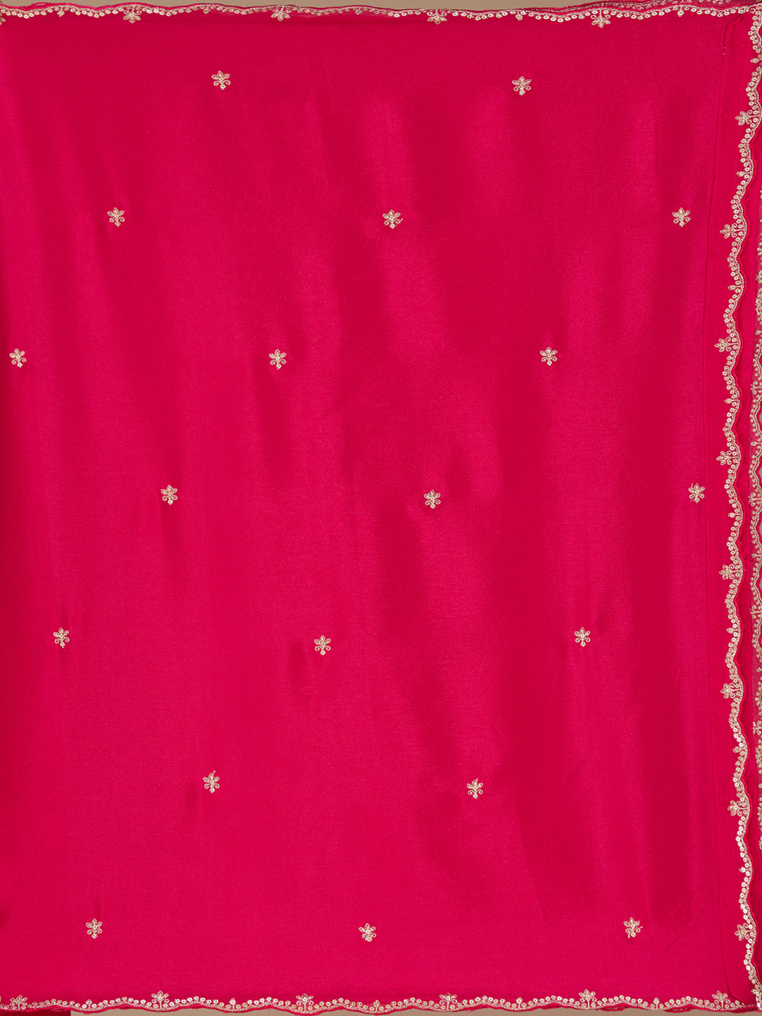 Rani Pink Threadwork Soft Raw Silk Readymade Salwar Suit