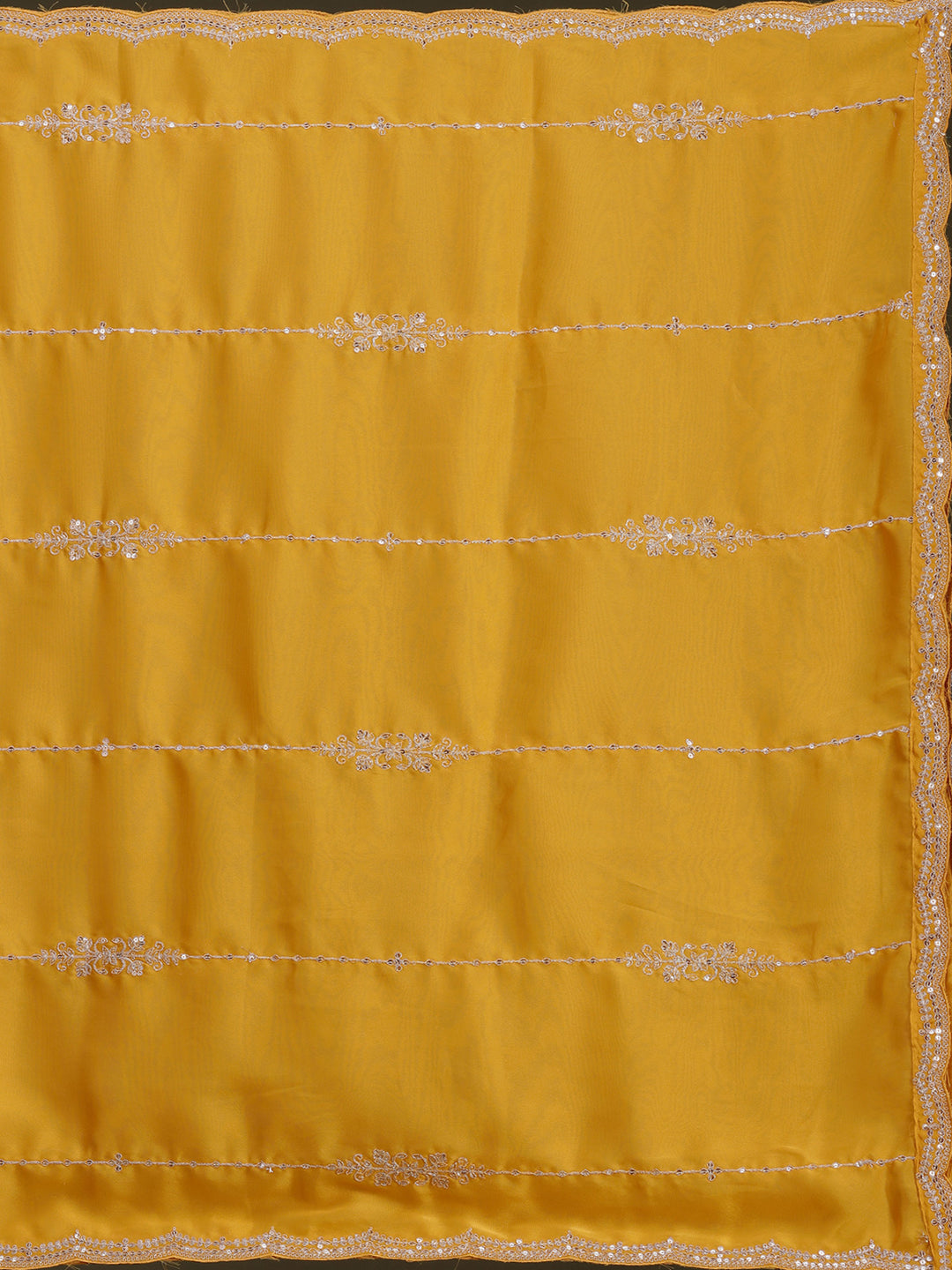 Yellow Zariwork (Gold) Chinon Readymade Salwar Suit