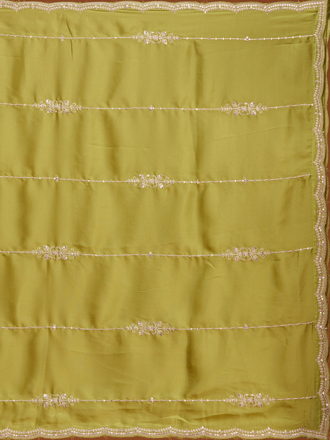 Leaf Green Zariwork (Gold) Brocade Readymade Salwar Suit